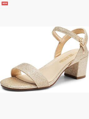 Women's Chunky Heel Sandals with Ankle Strap for Wedding Party Daily Wear